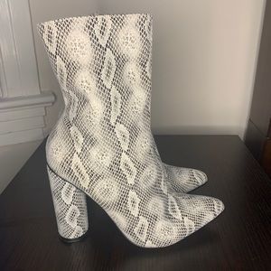 snake skin booties
